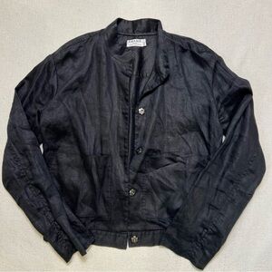 Frame Denim 100% Linen Classic Black Shirt Jacket Lightweight Size Small